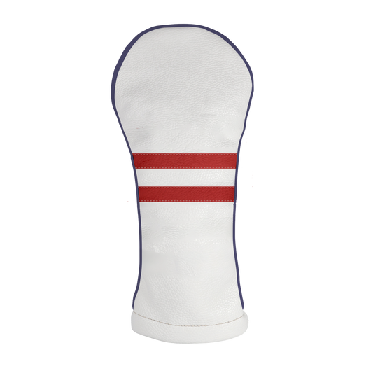 Timeless Headcover: Pure White + Navy + Sunday Red