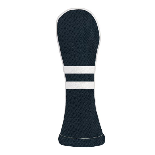 Timeless Headcover: Navy Boa + Pure White